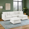 Solara 103.5 5 Piece Modular Sectional Sofa With Two Ottoman