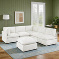 Solara 103.5 6 Piece Modular Sectional Sofa With Ottoman