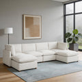 Solara 136 6 Piece Modular Sectional Sofa With Two Ottoman