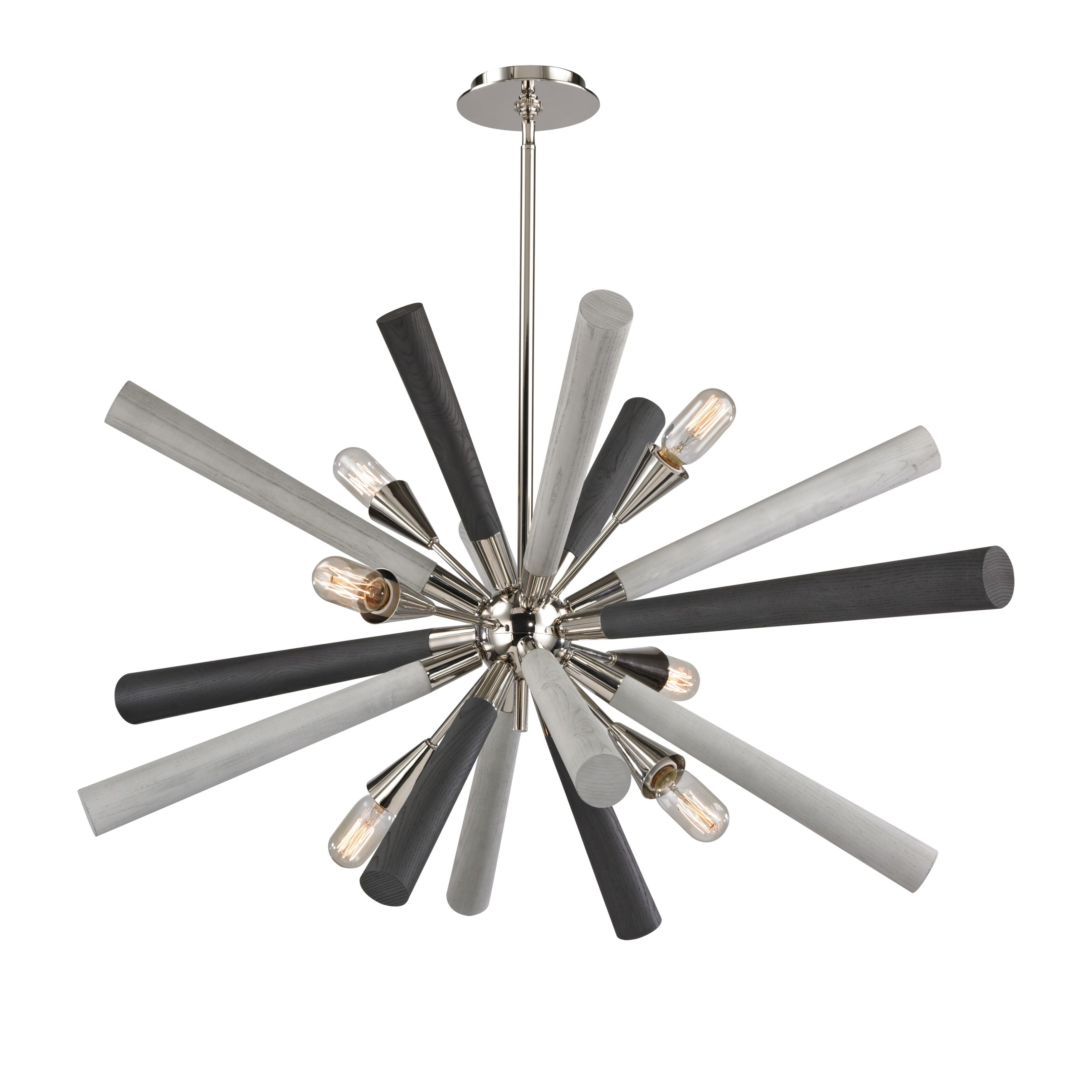 Solara 28 Inch Wide 6 Light Chandelier In Polished Nickel