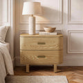 Manhattan Comfort Solara 30 Solid Wood Nightstand 2 Drawer