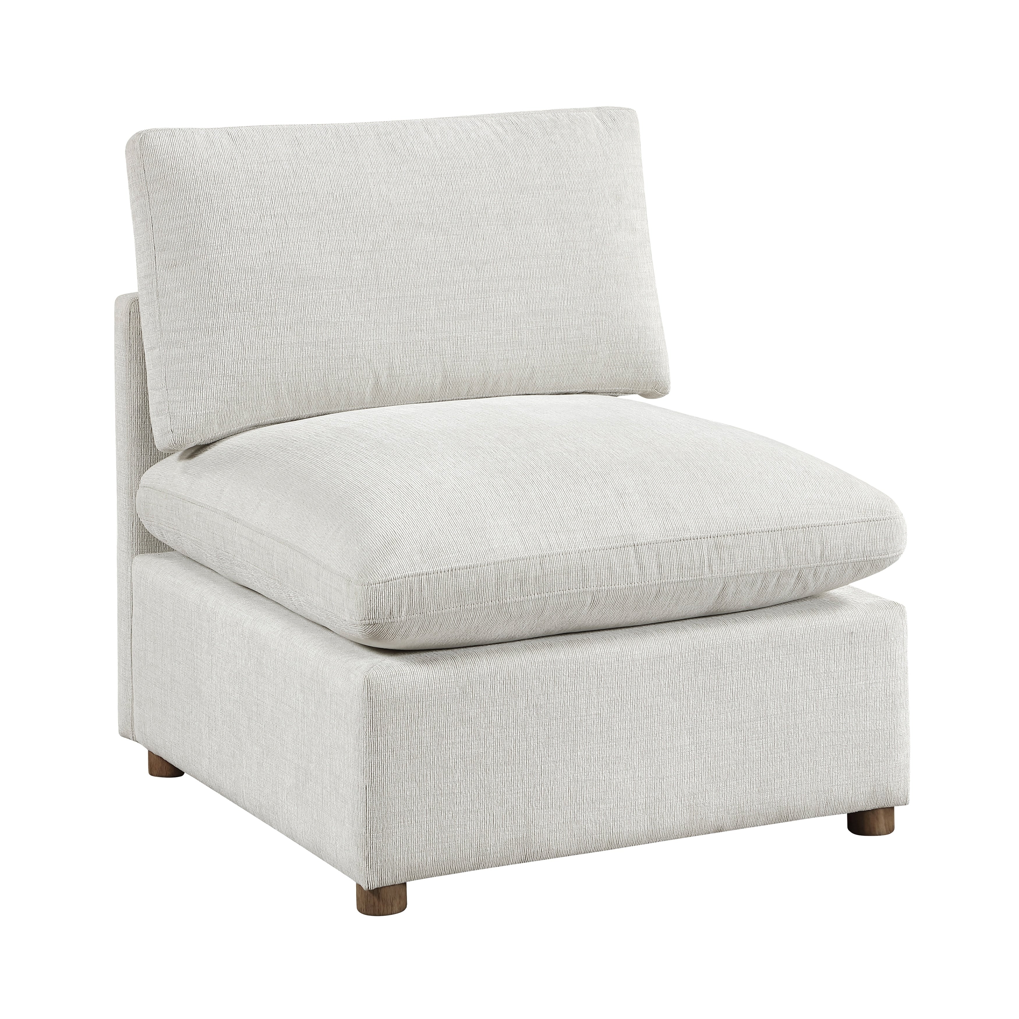 Solara 32.5 Chenille Armless Chair With Reversible Cushions