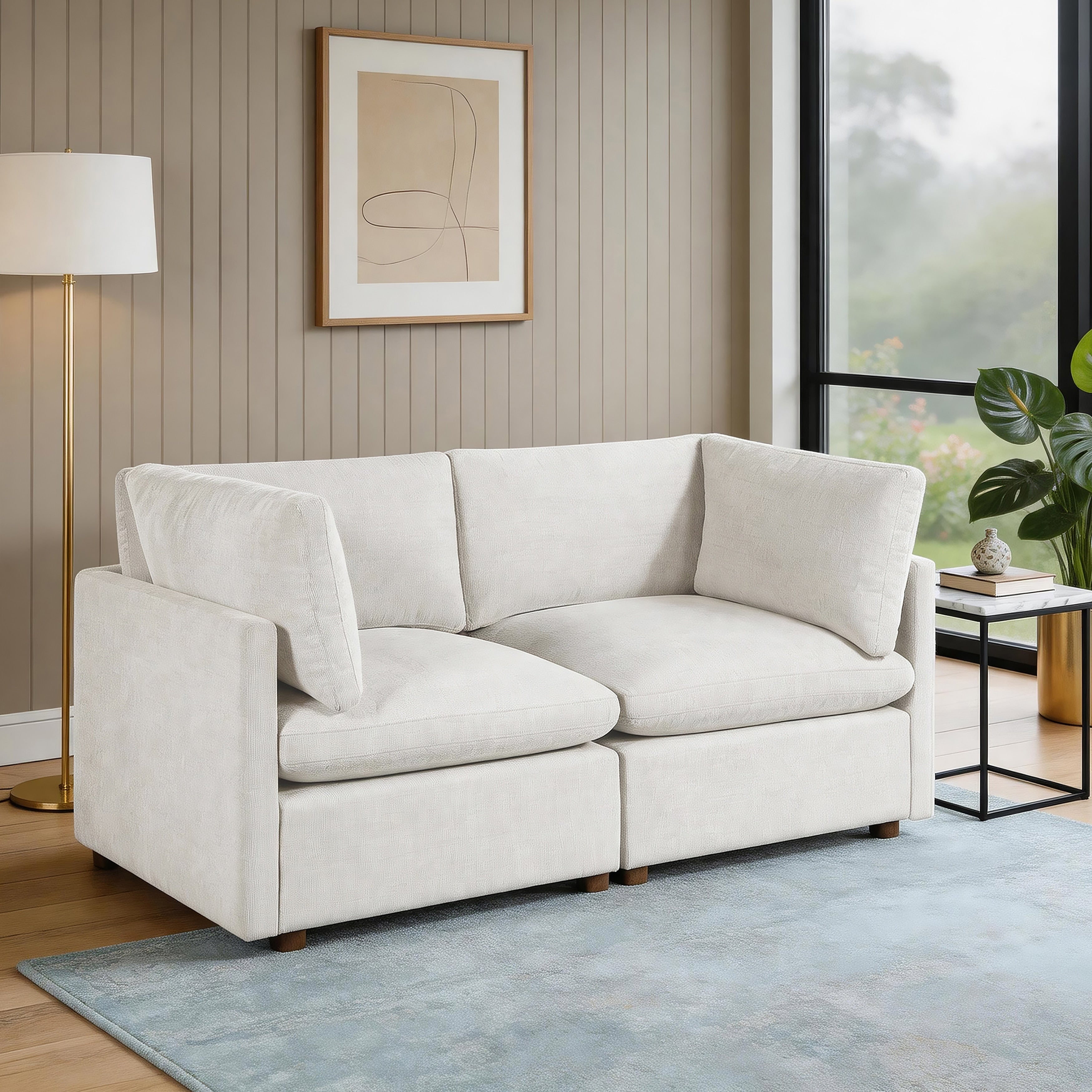Solara 71 Chenille 2 Seater Loveseat With Reversible Cushions
