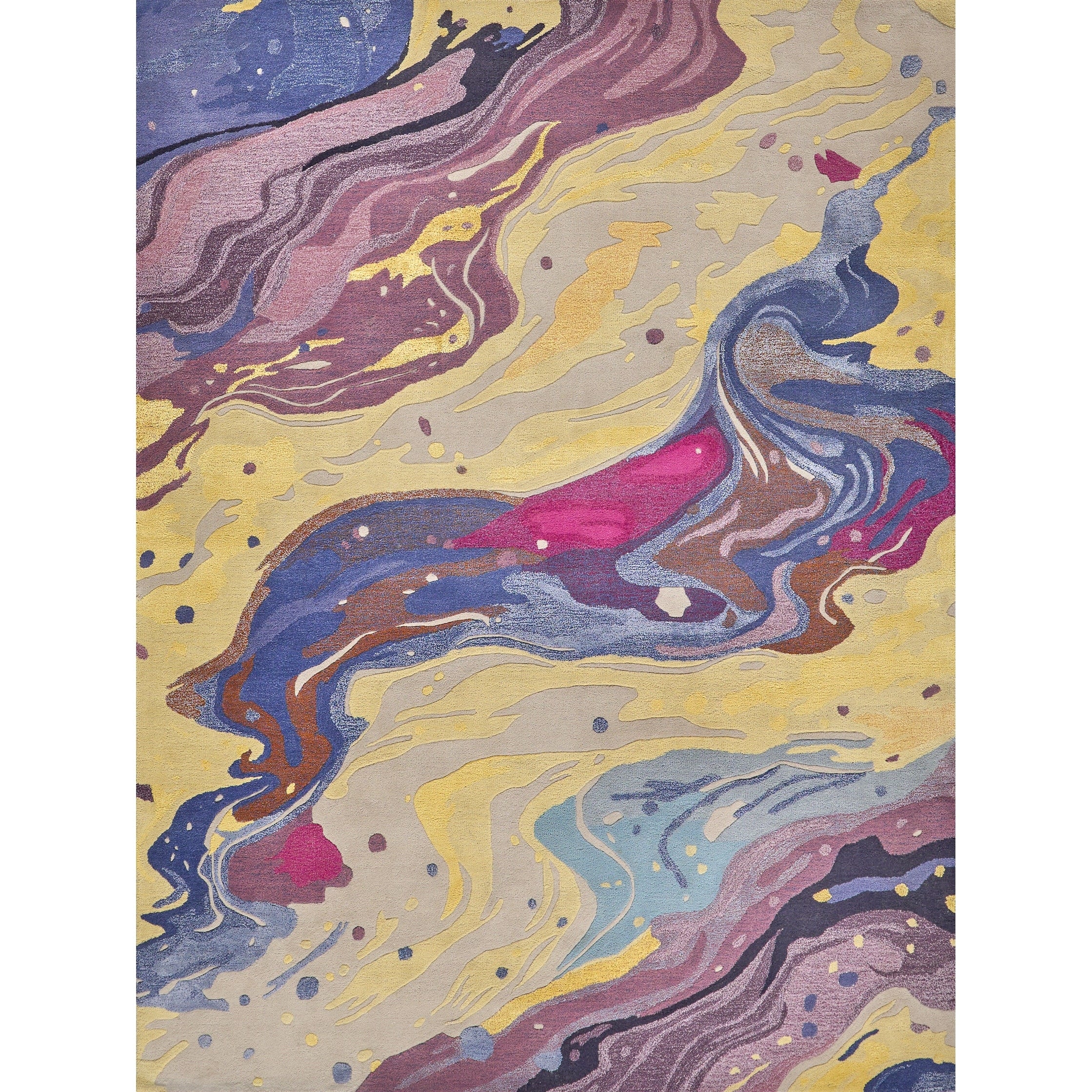 Solara Hand Tufted New Zealand Wool Viscose Purple Yellow Multi Area Rug 8 X 10