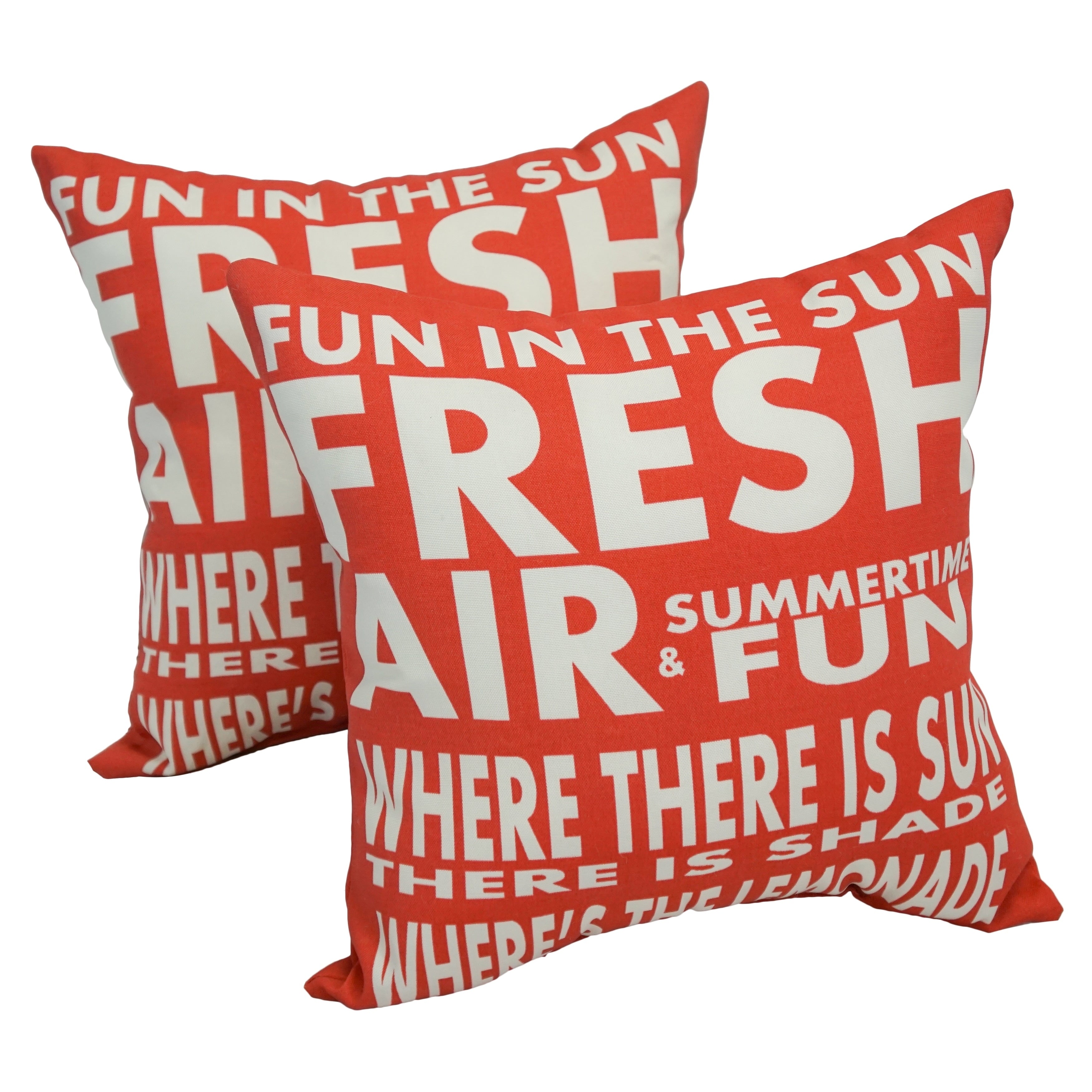 Solarium Fun In The Sun 17 Inch Indoor Outdoor Throw Pillows Set Of 2