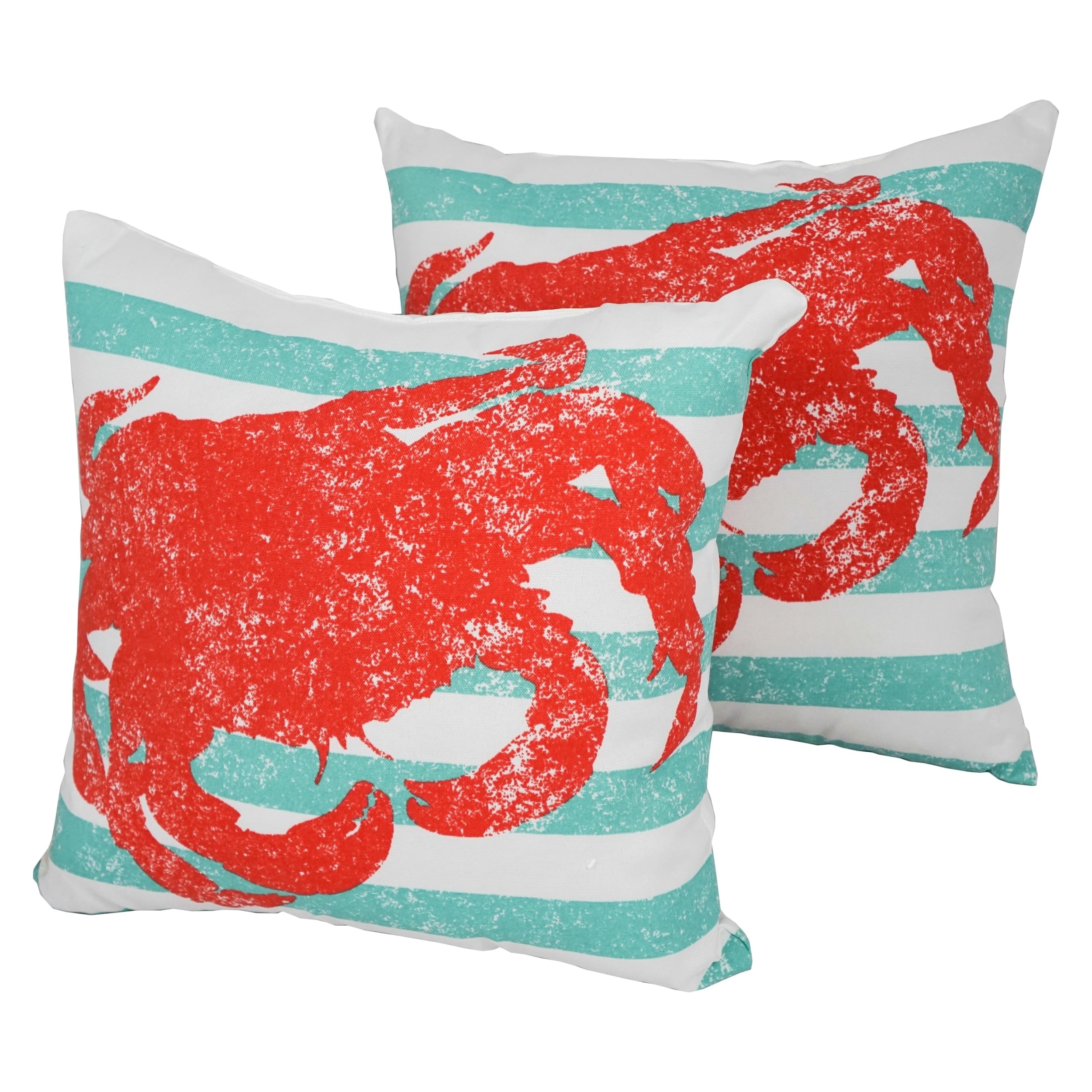 Solarium King Crab 17 Inch Indoor Outdoor Throw Pillows Set Of 2