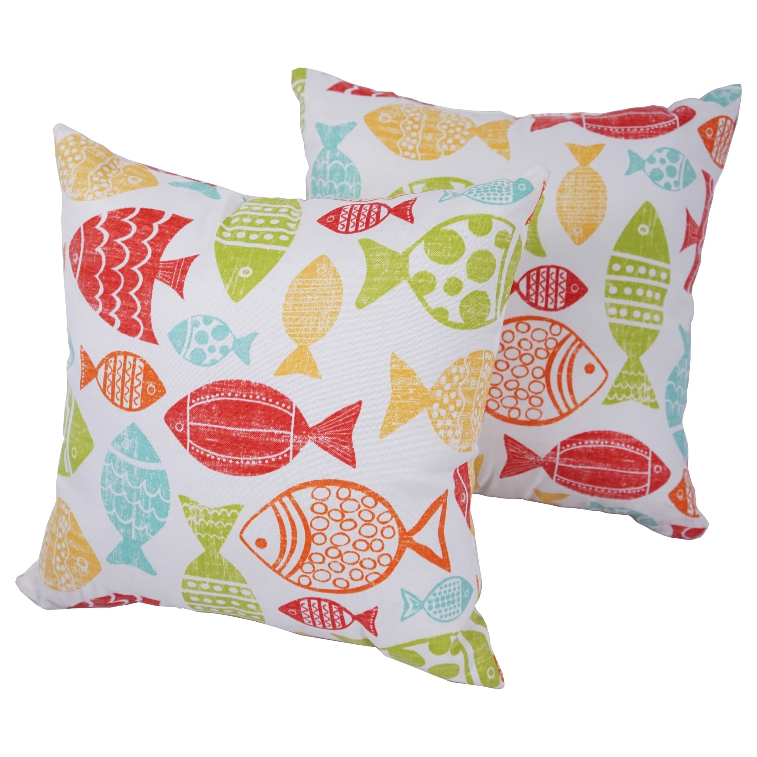Solarium King Fisher 17 Inch Indoor Outdoor Throw Pillows Set Of 2