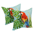 Solarium Parrot Palm 17 Inch Indoor Outdoor Throw Pillows Set Of 2