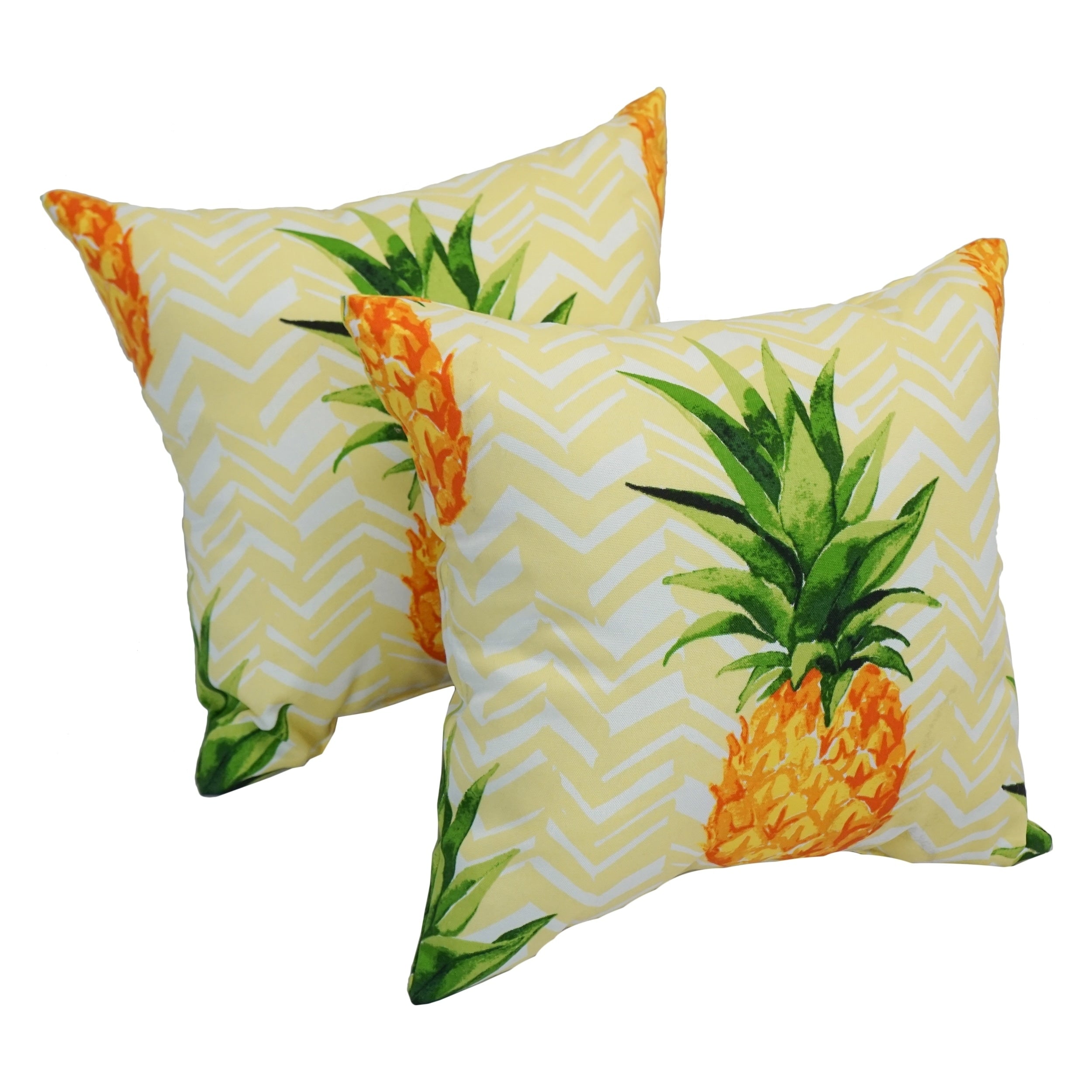 Solarium Pineapple Party 17 Inch Indoor Outdoor Throw Pillows Set Of 2