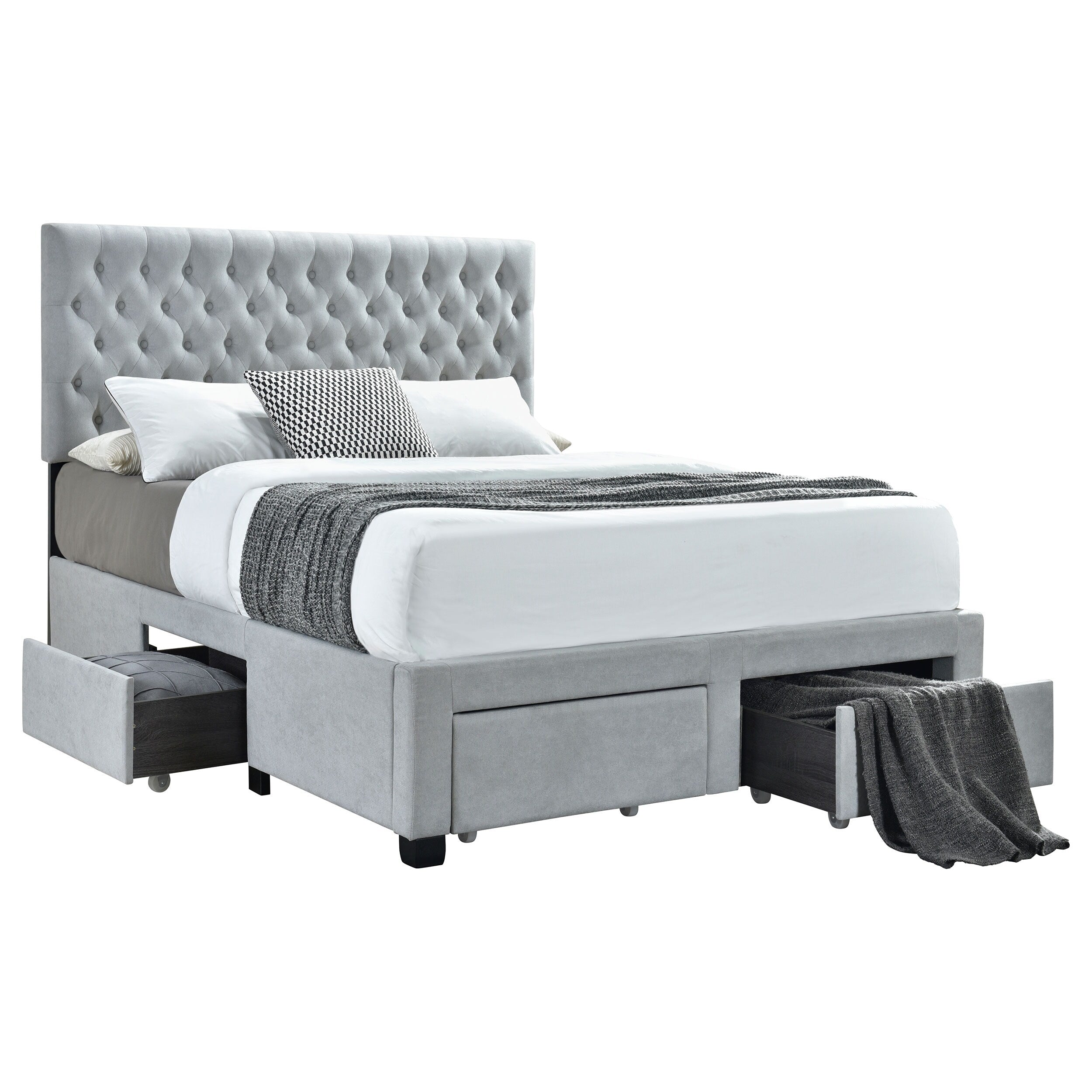 Porch Den Cavalier 4 Drawer Button Tufted Storage Bed