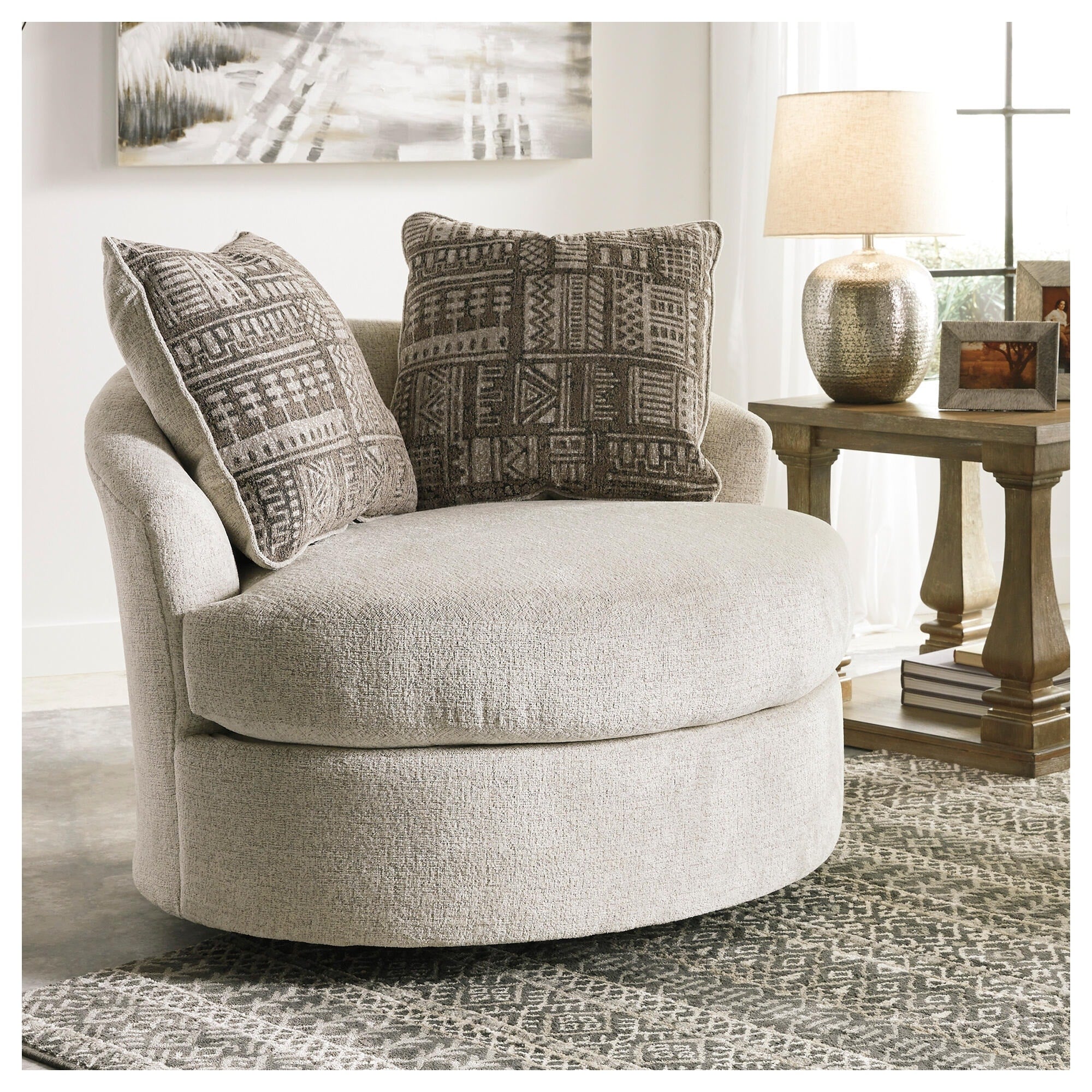 Signature Design By Ashley Soletren Stone Colored Accent Chair