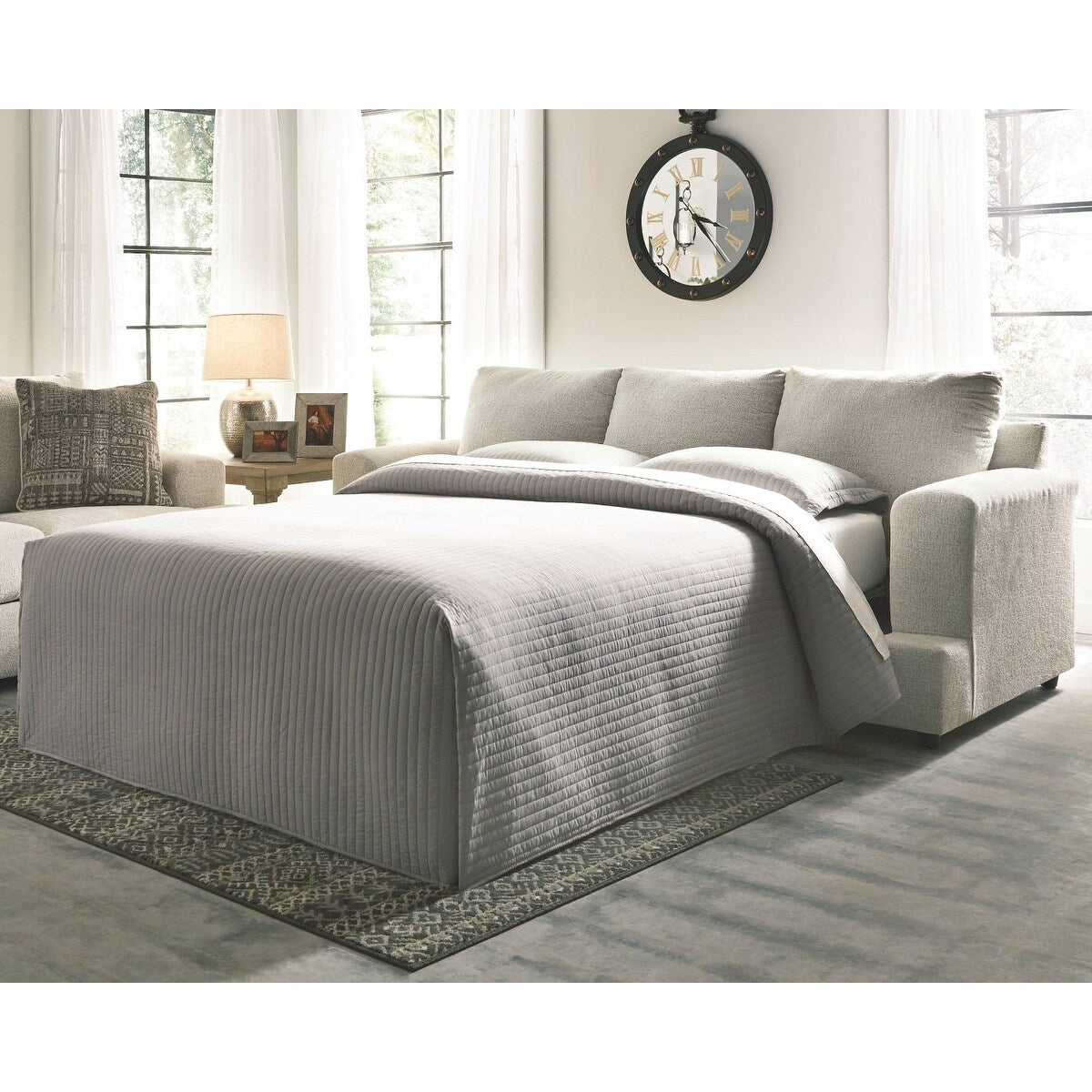 Soletren Stone Fabric Queen Sleeper Sofa
