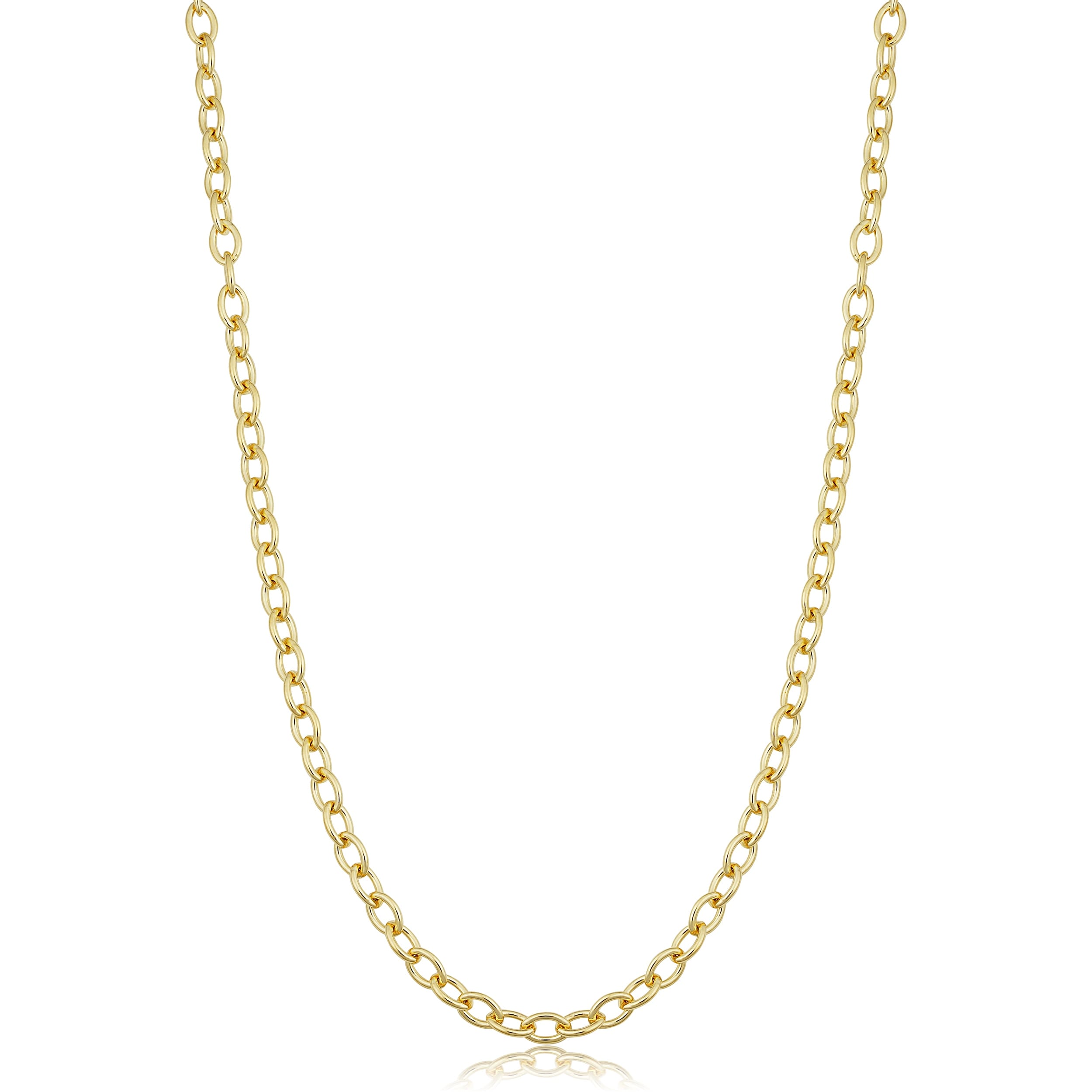 Solid 14K Gold Filled 3.3 Mm Oval Link Chain Necklace For Men And Women 16 18 20 24 Or 30 Inches