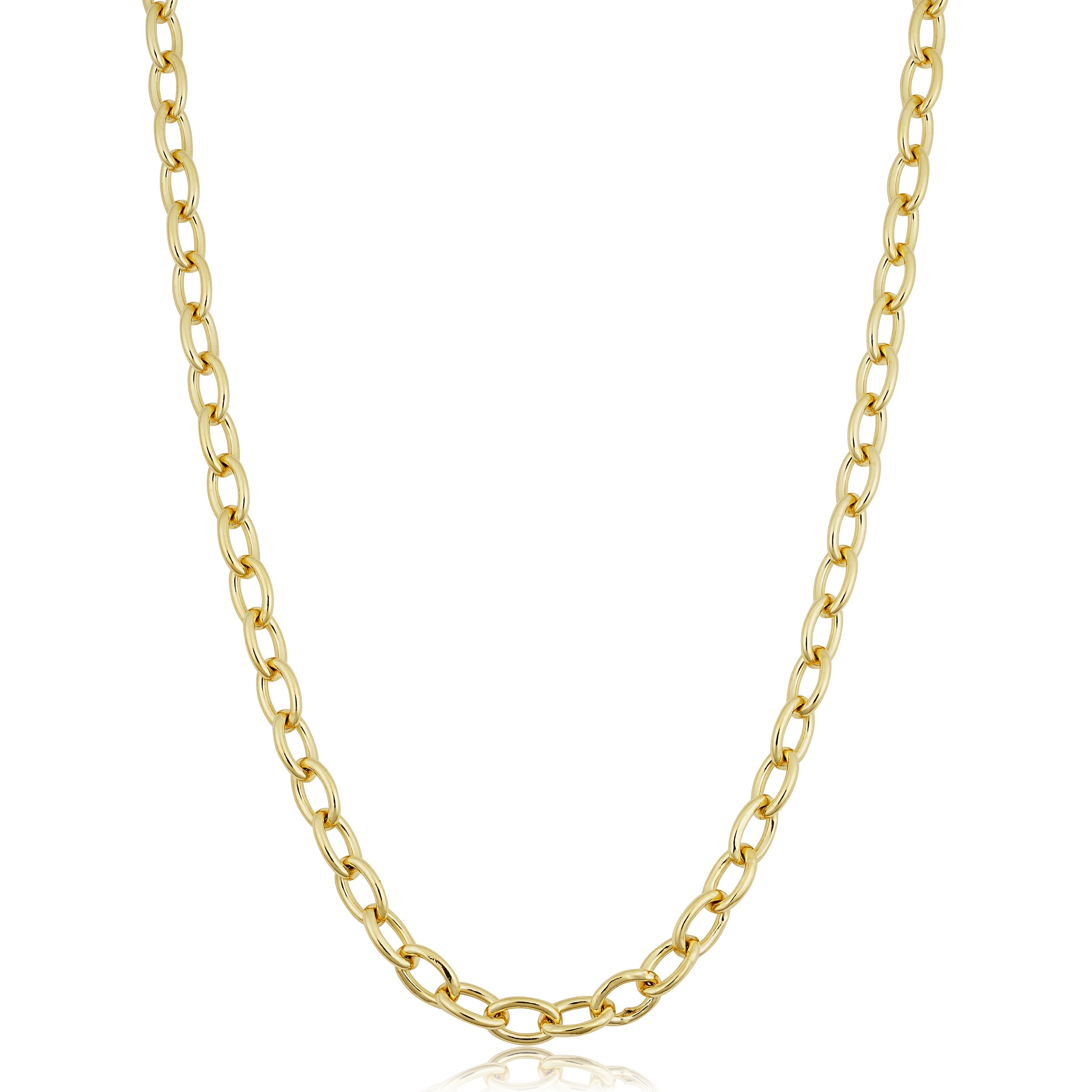 Solid 14K Gold Filled 5.1 Mm Oval Link Chain Necklace For Men And Women 16 18 20 24 Or 30 Inches