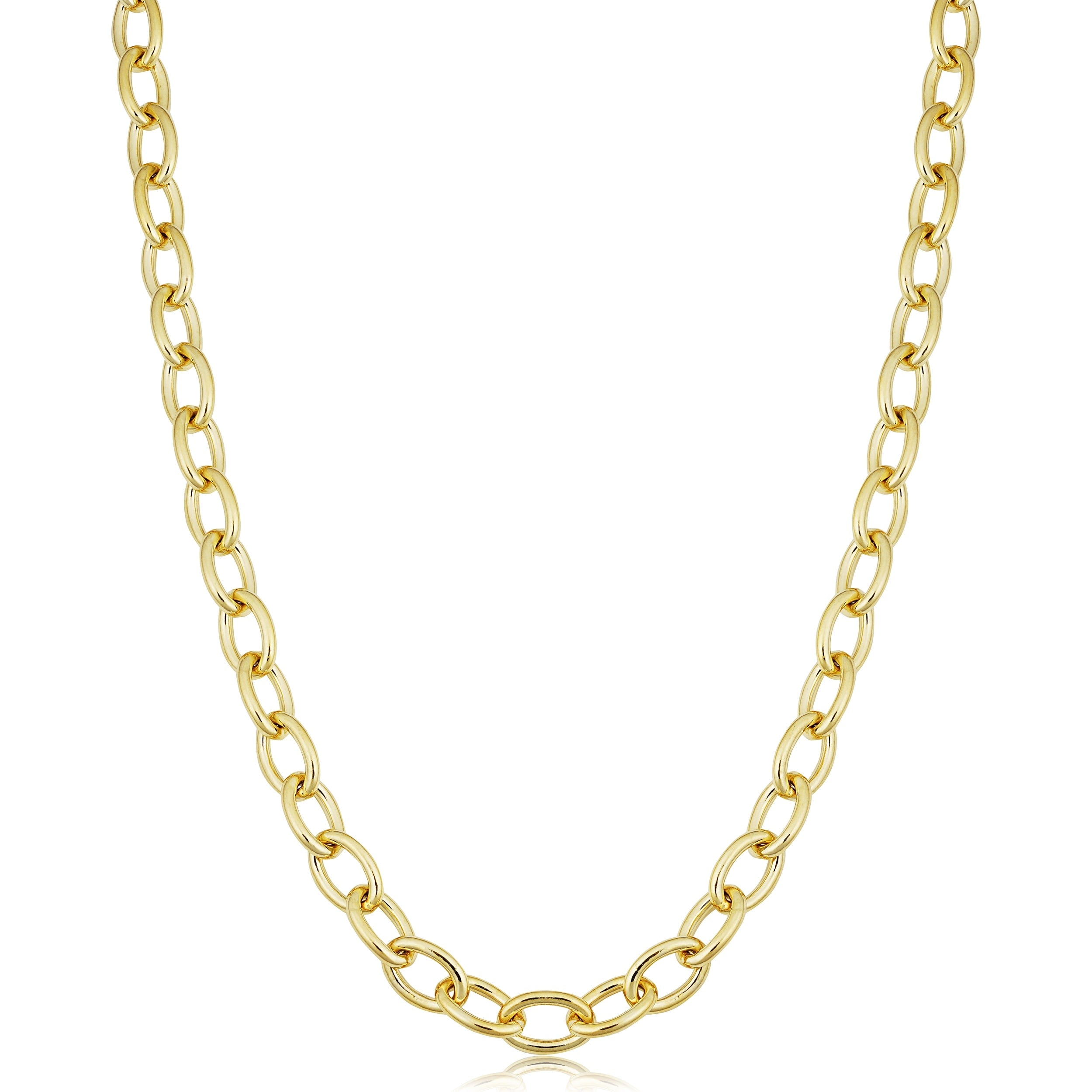 Solid 14K Gold Filled 6.8 Mm Oval Link Chain Necklace For Men And Women 16 18 20 24 Or 30 Inches