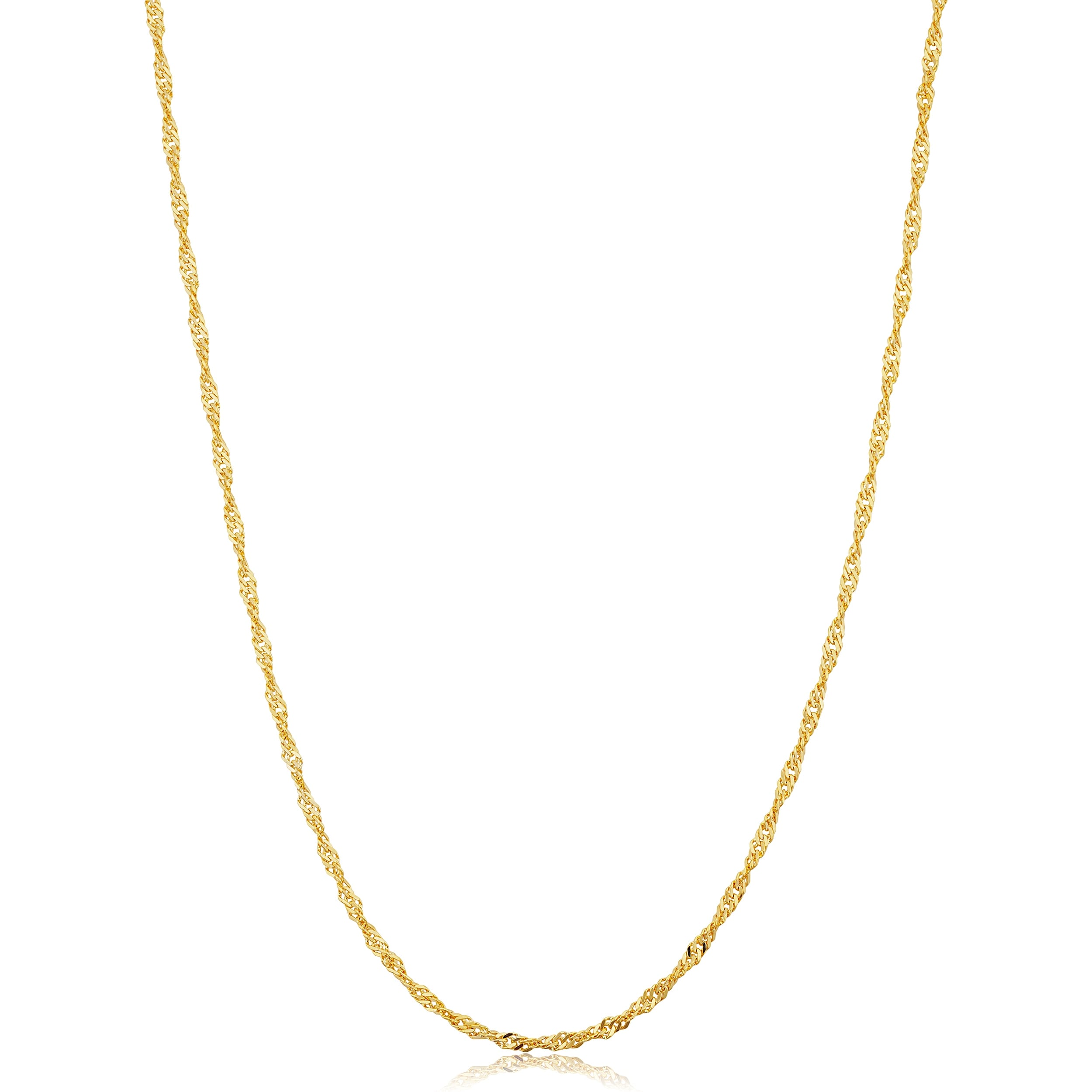 Solid 14K Yellow Gold Filled 1.7 Mm Singapore Chain Pendant Necklace For Women 16 30 Inches