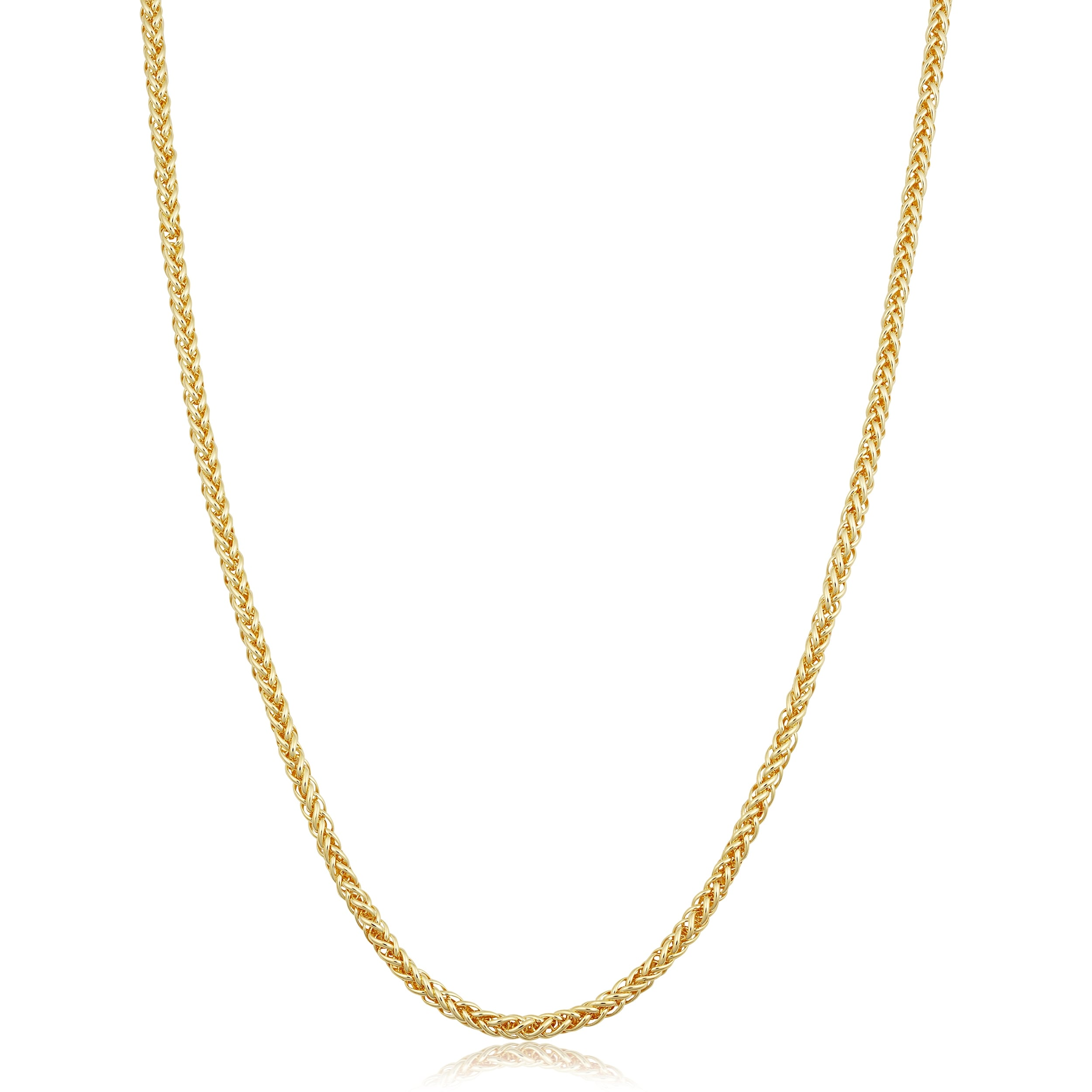 Solid 14K Yellow Gold Filled 2.4 Mm Franco Necklace For Men And Women