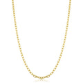 Solid 14K Yellow Gold Filled 3 Mm Parallel Cable Link Chain Necklace For Men And Women