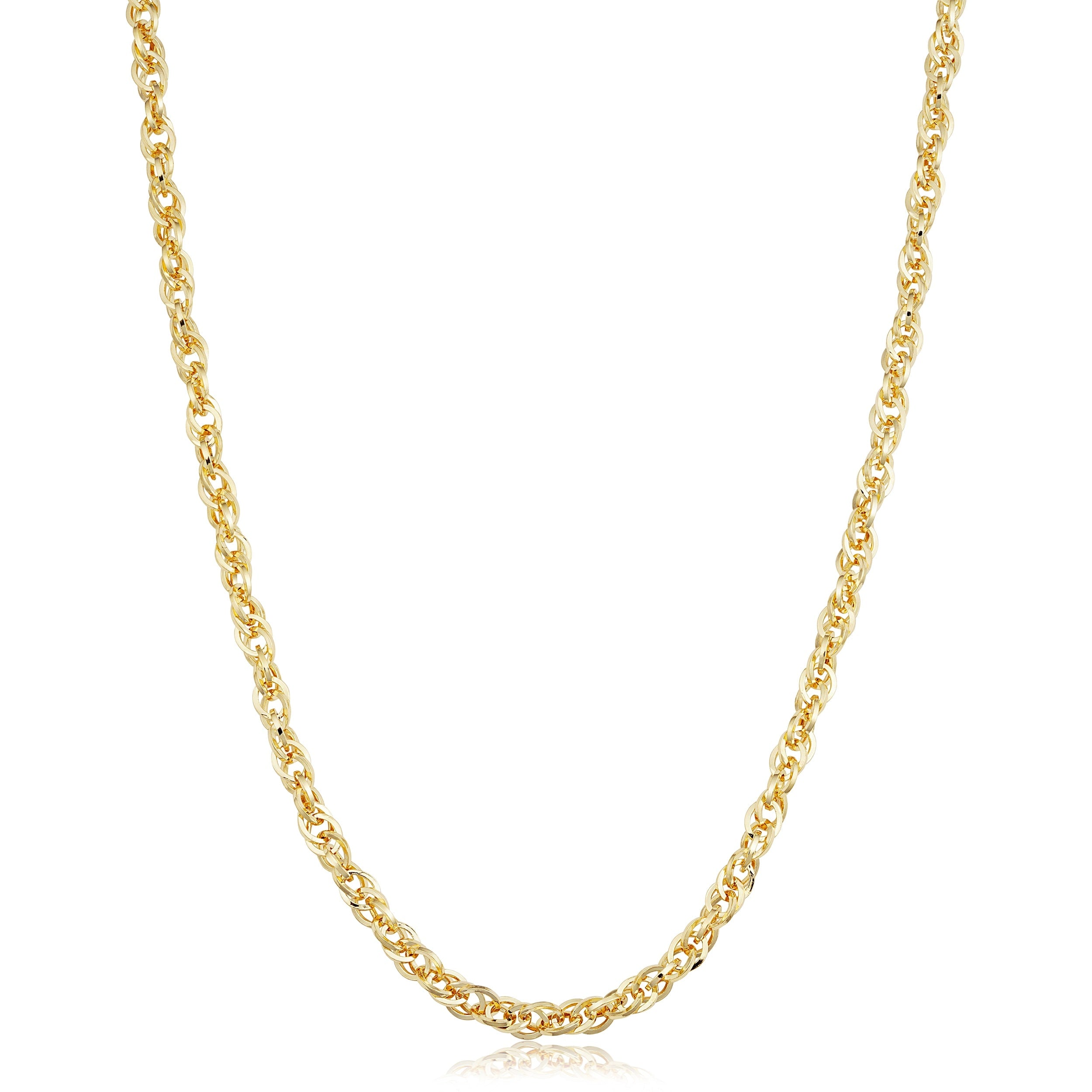 Solid 14K Yellow Gold Filled 3.6 Mm Double Cable Link Chain Necklace 16 18 20 24 Or 30 Inches