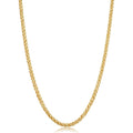 Solid 14K Yellow Gold Filled 4 Mm Franco Necklace For Men And Women