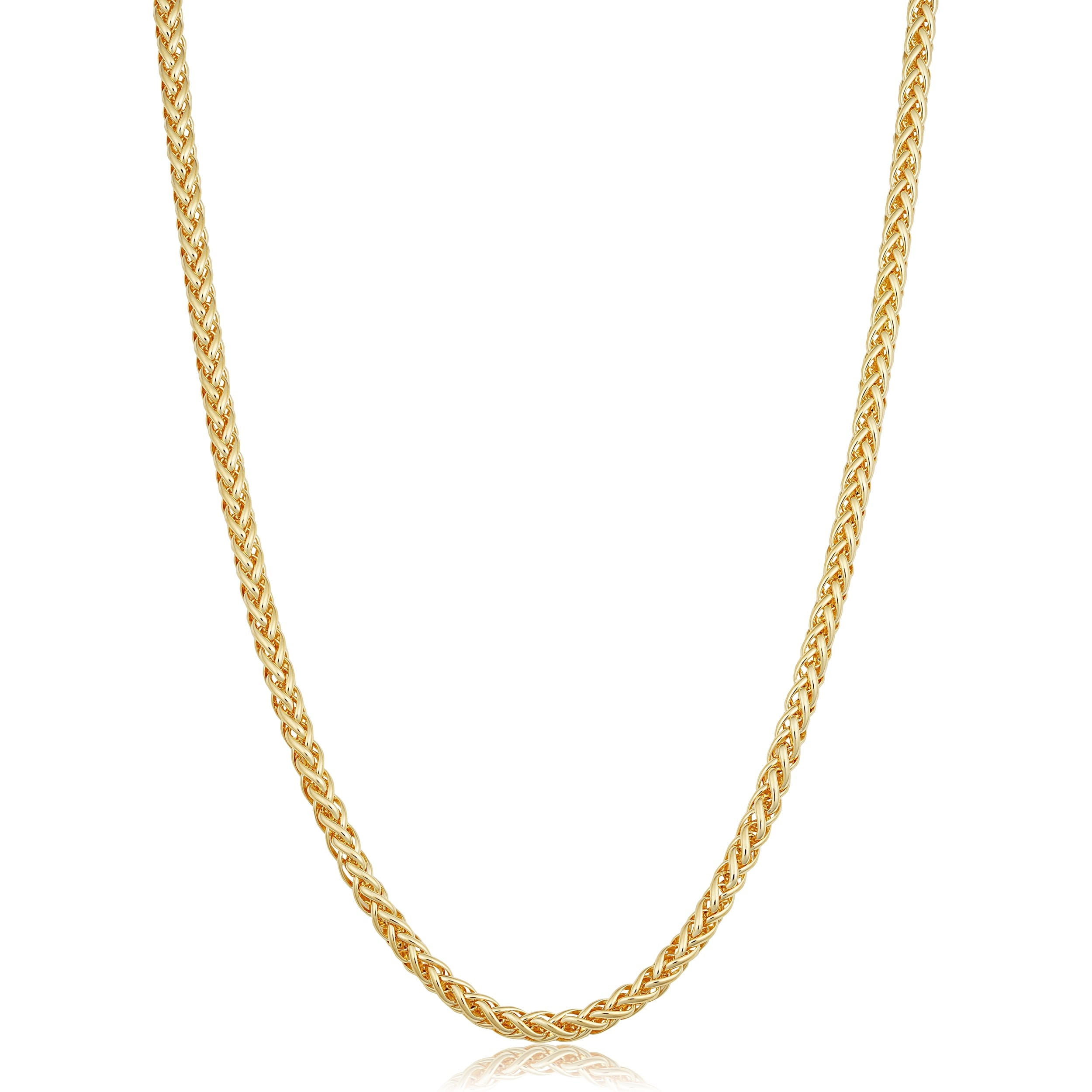 Solid 14K Yellow Gold Filled 4 Mm Franco Necklace For Men And Women