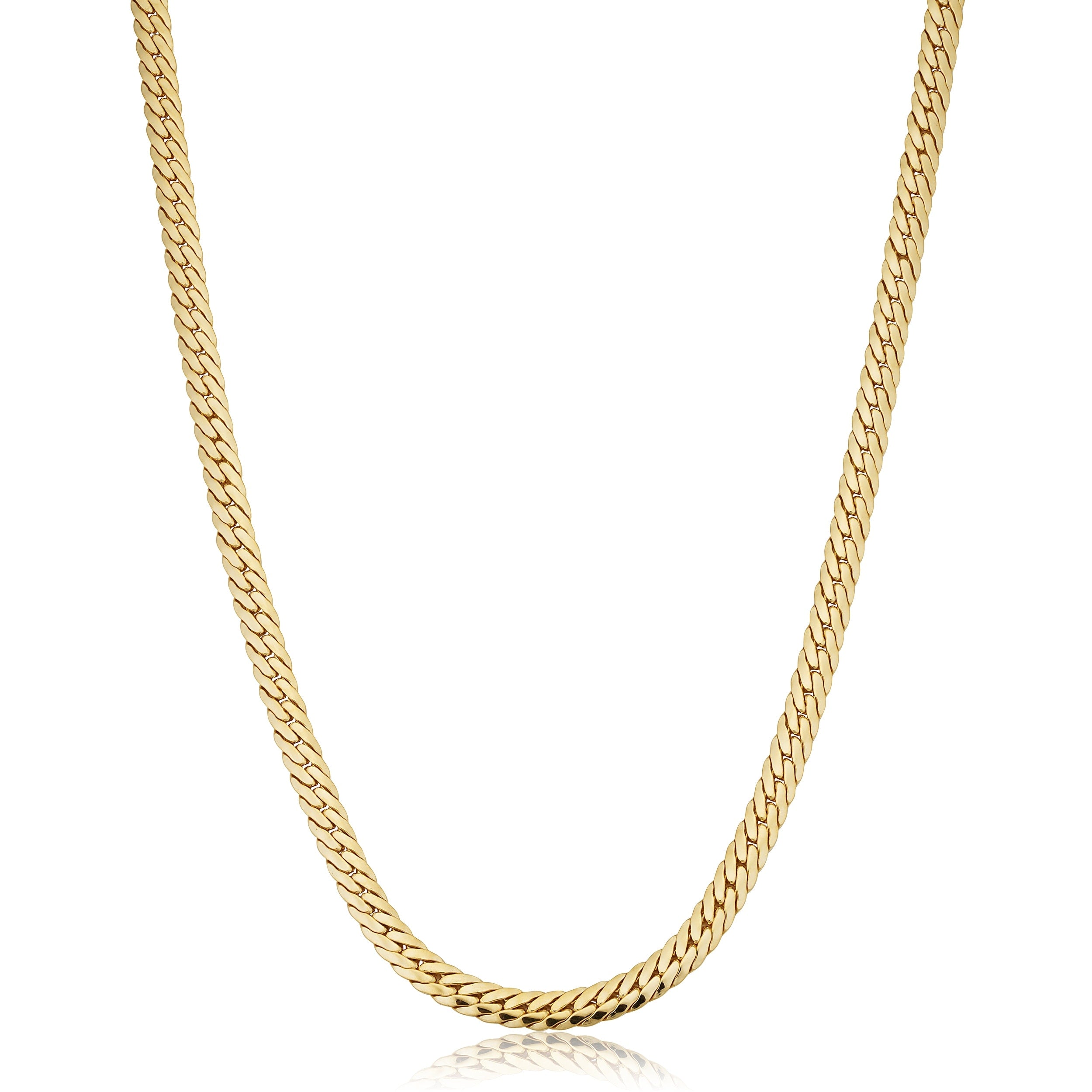 14K Yellow Gold Filled 4.75 Mm Bombay Curb Necklace For Men And Women