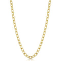 Solid 14K Yellow Gold Filled 5 Mm Parallel Cable Link Chain Necklace For Men And Women