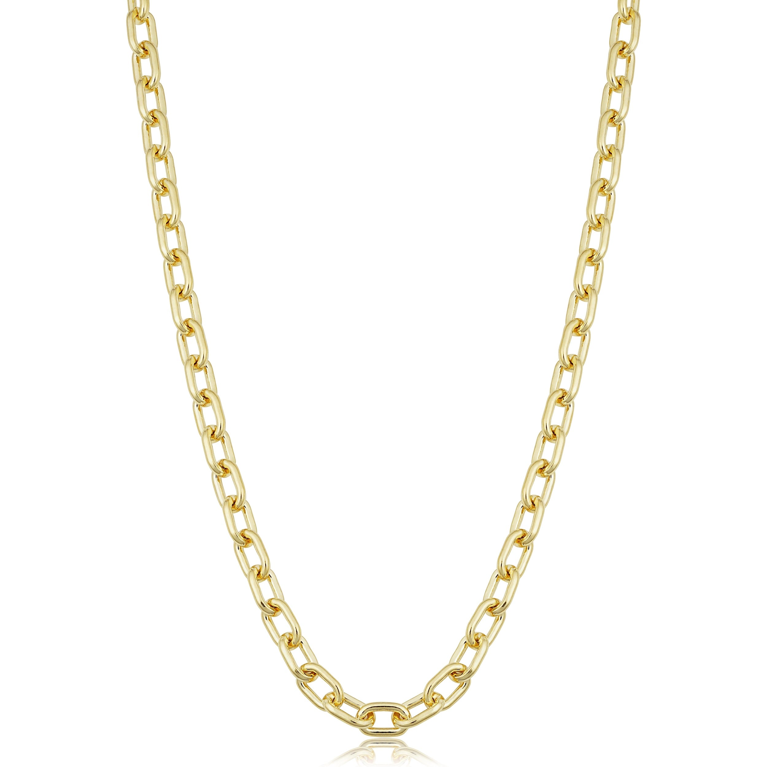 Solid 14K Yellow Gold Filled 5 Mm Parallel Cable Link Chain Necklace For Men And Women