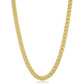 Solid 14K Yellow Gold Filled 6.0 Mm Double Curb Link Chain Necklace For Men And Women
