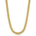 Solid 14K Yellow Gold Filled 7.0 Mm Double Curb Link Chain Necklace For Men And Women