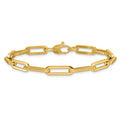 Solid 18K Yellow Gold 7.5 5.3Mm Paperclip Link Bracelet