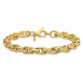 Solid 18K Yellow Gold 7.5 6.3Mm Textured And Polished Woven Links Bracelet