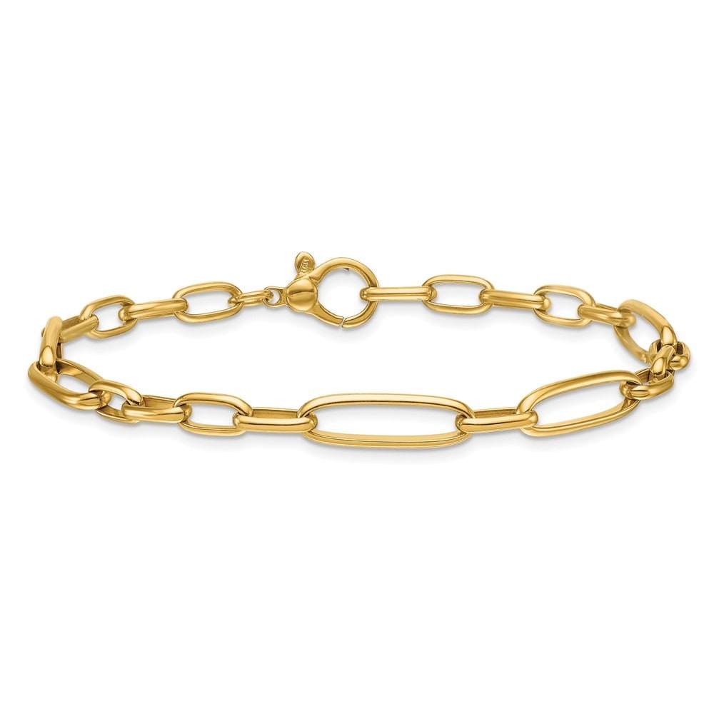 Solid 18K Yellow Gold 8 5.9Mm Oval Links Bracelet