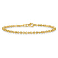 Solid 18K Yellow Gold Italian 7.25 2.5Mm Bead Bracelet