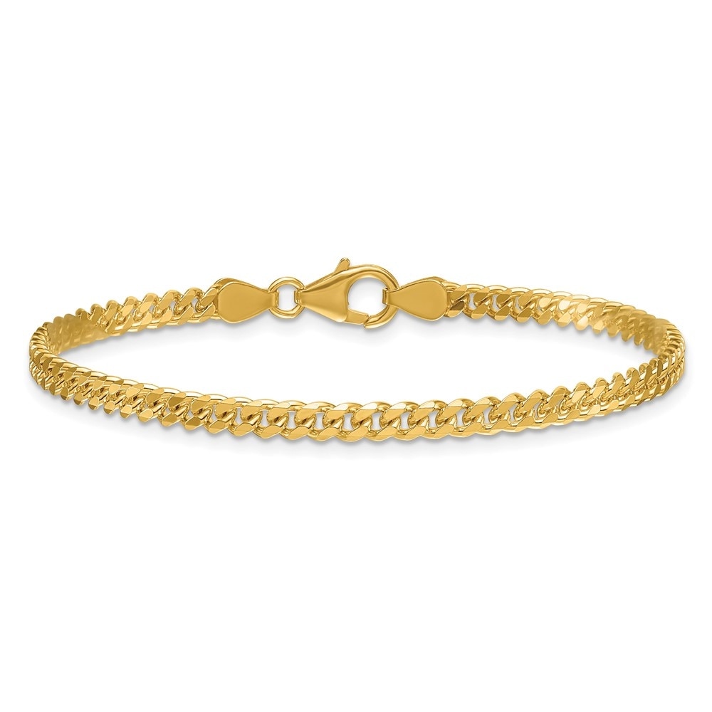 Solid 18K Yellow Gold Italian 7.25 3.4Mm Curb Link Bracelet