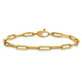 Solid 18K Yellow Gold Italian 7.5 4Mm Paperclip Link Bracelet