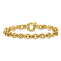 Solid 18K Yellow Gold Italian 7.5 7Mm Large Rolo Link Toggle Bracelet