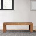 Solid Acacia Wood Bench With Bracket Legs Brown