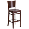 Solid Back Wooden Restaurant Barstool