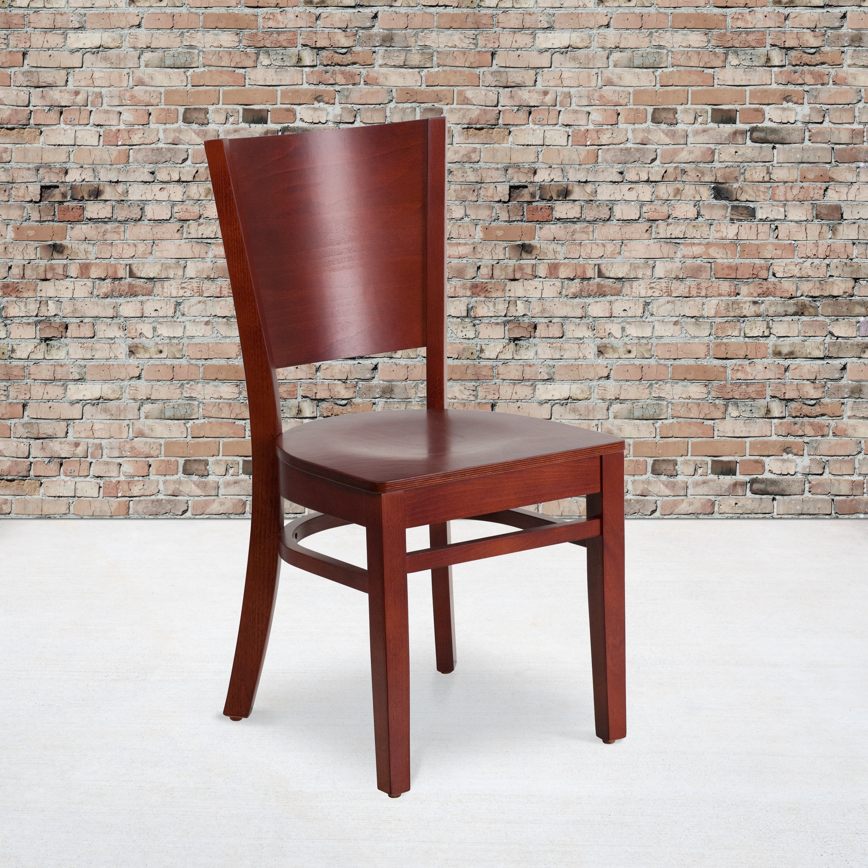 Solid Back Wooden Restaurant Chair 17.25 W X 20.5 D X 33.5 H