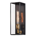 Dark Bronze Finish Clear Glass Retangle Box Outdoor Wall Lantern