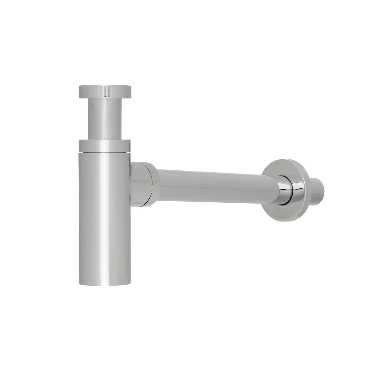 Solid Brass Round Bottle Modern P Trap In Chrome Finish Basin Sink Waste Trap Adjustable Drain Tube Kit Extra Long Bottle