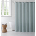Solid Color Shower Curtain With Stitched Line Design