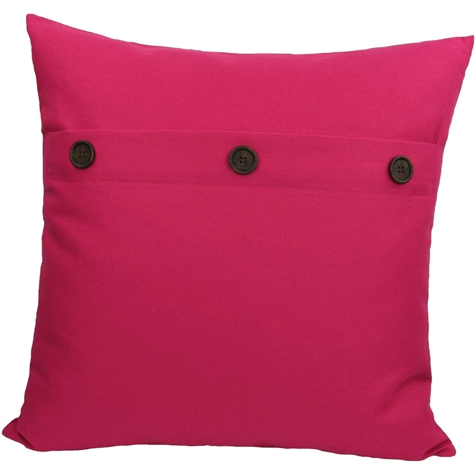 Solid Color With Buttons 2020 Pillow Feather Fuchsia