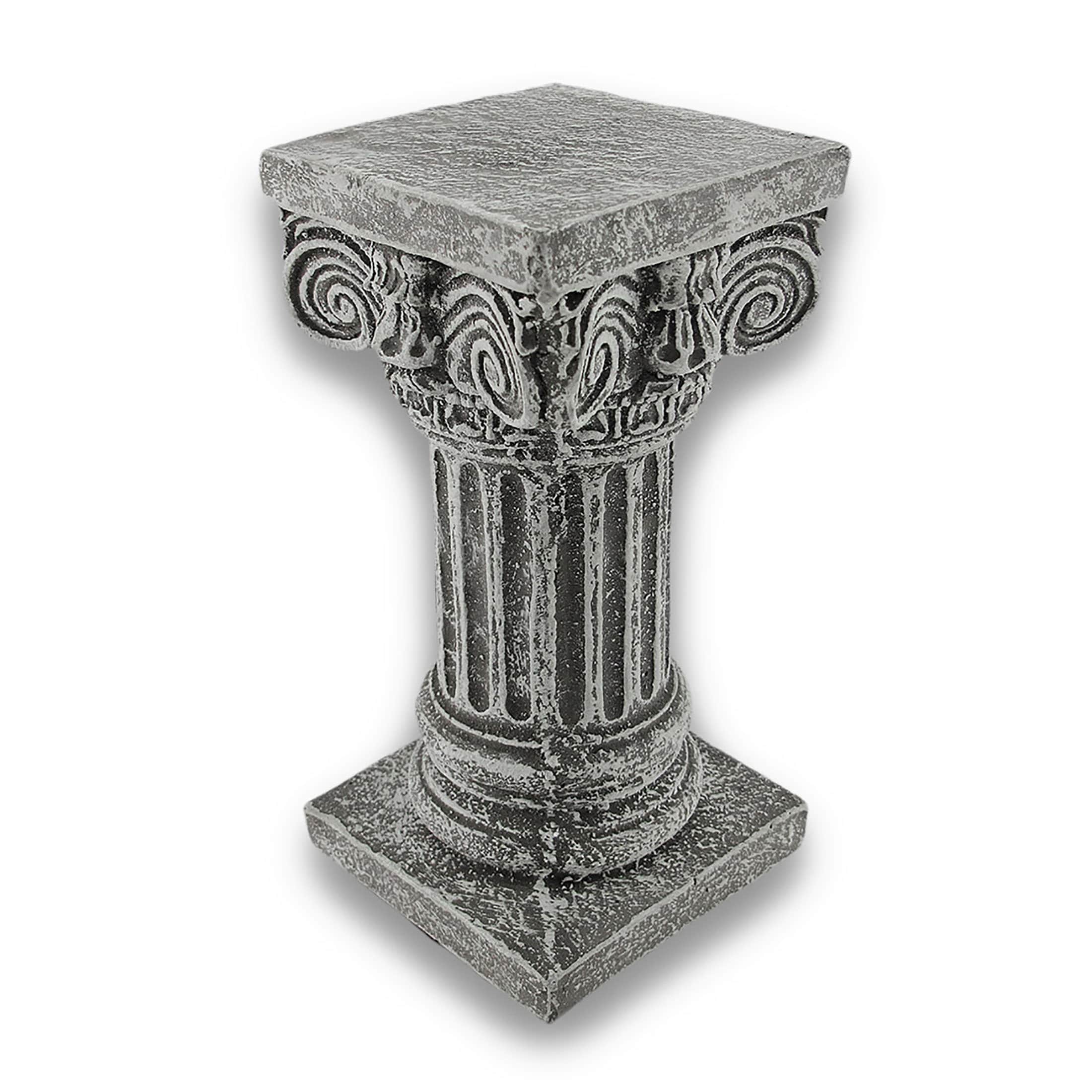 Solid Concrete Roman Pillar Mini Statue Pedestal Gray