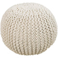 Solid Daly Round Wool 18 Inch Pouf