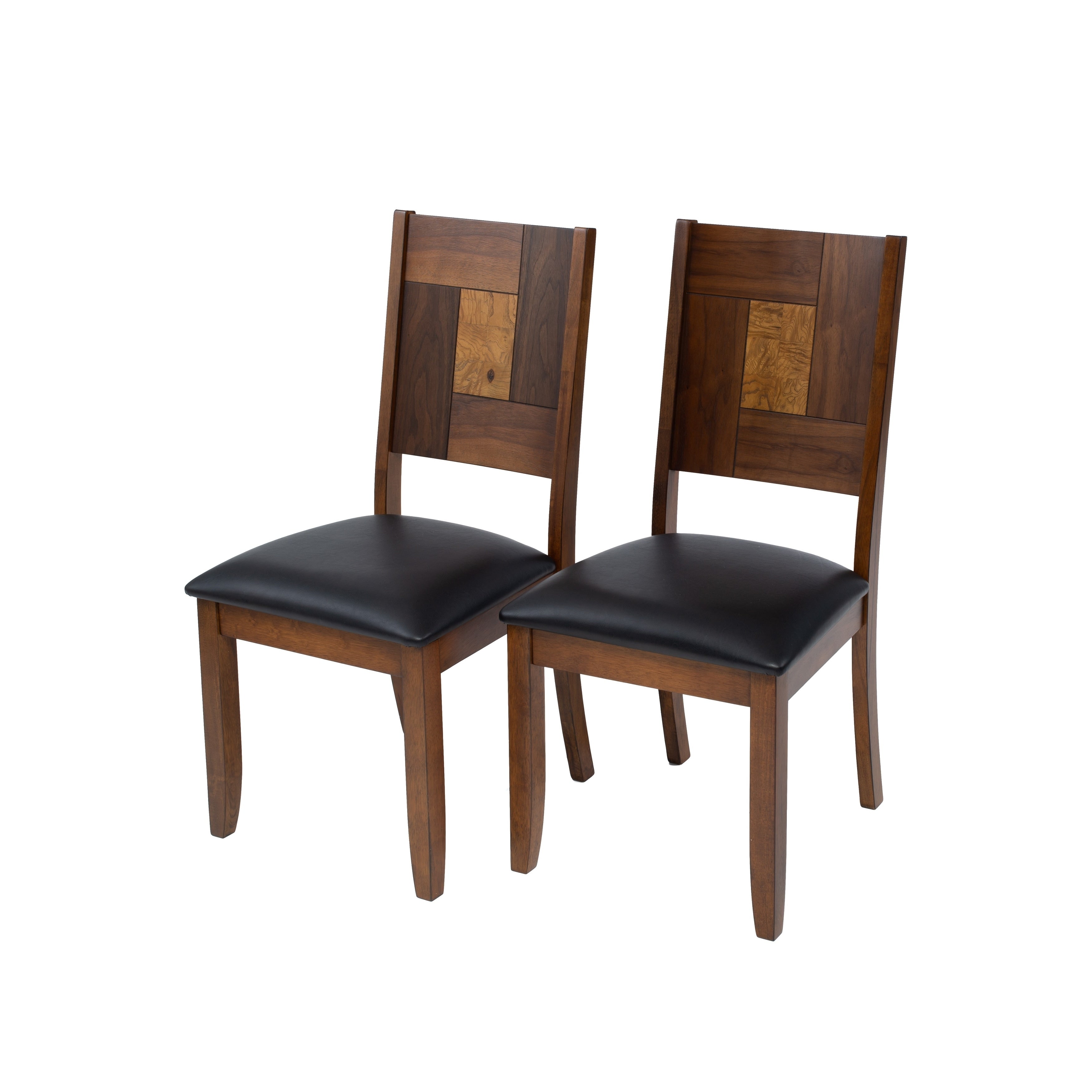 Solid Hardwood Squareback Brown Dining Chair Set Of 2