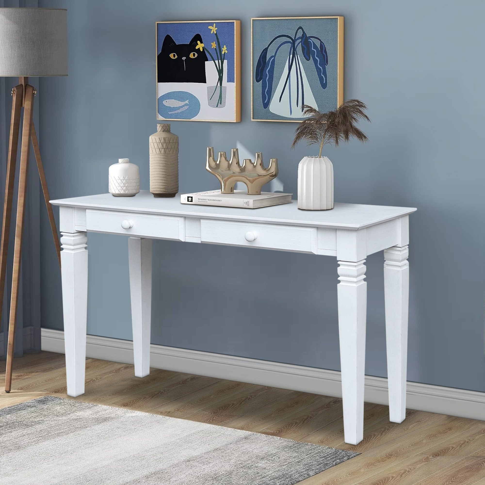 Solid Parawood Java 2 Drawer Sofa Table