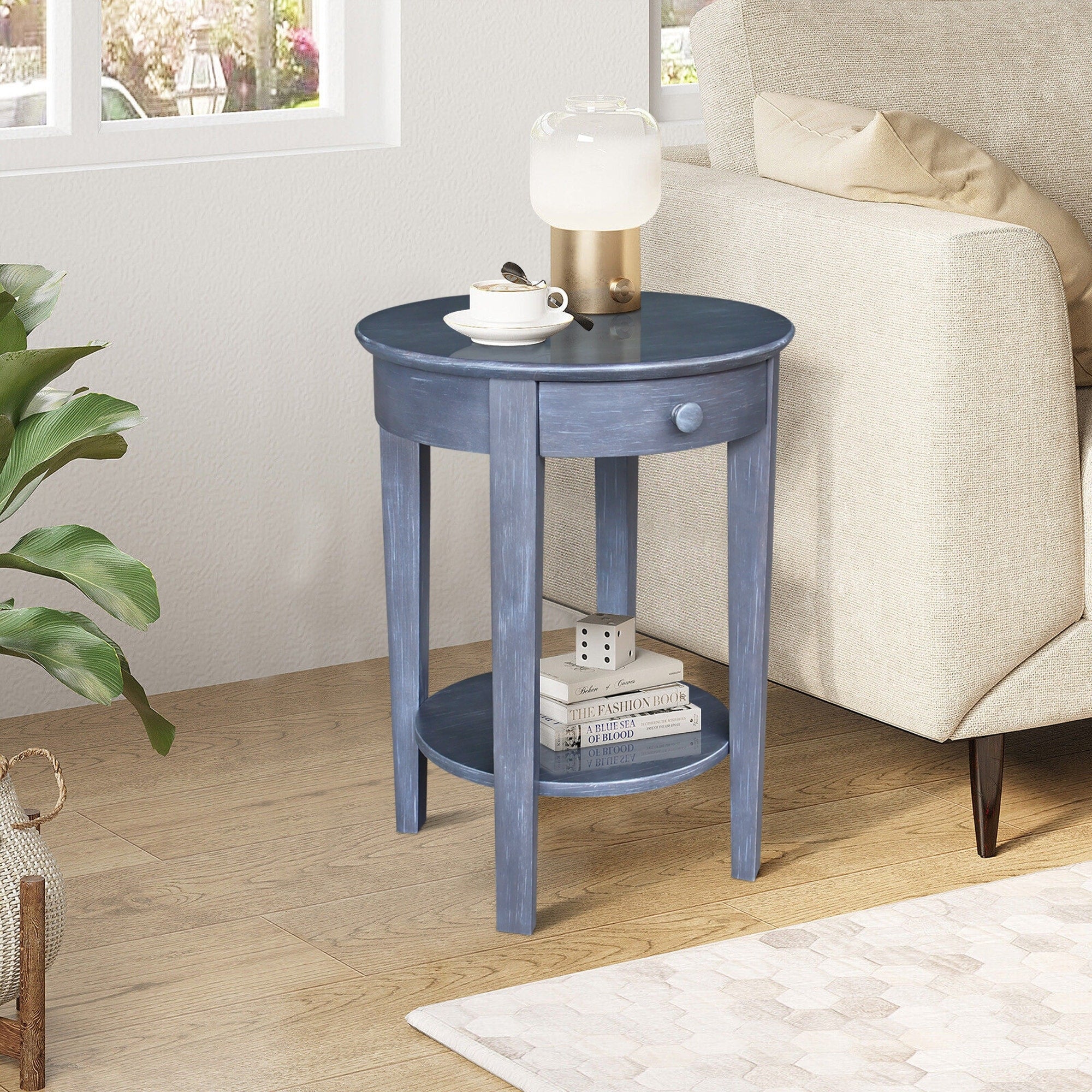 Unfinished Solid Parawood Philips Accent Table