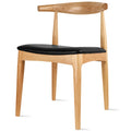 2Xhome Espresso Dark Wood Pu Leather Cushion Seat Elbow Dining Chairs Desk No Arm For Living Room Bedroom Kitchen With Open Back